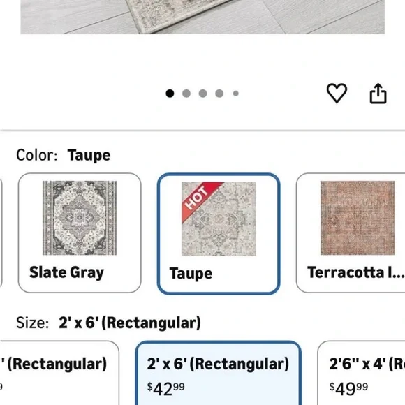 2x6 ft Runner Rug,Non Slip Machine Washable Vintage Hallway Runner Rug - Picture 3 of 7